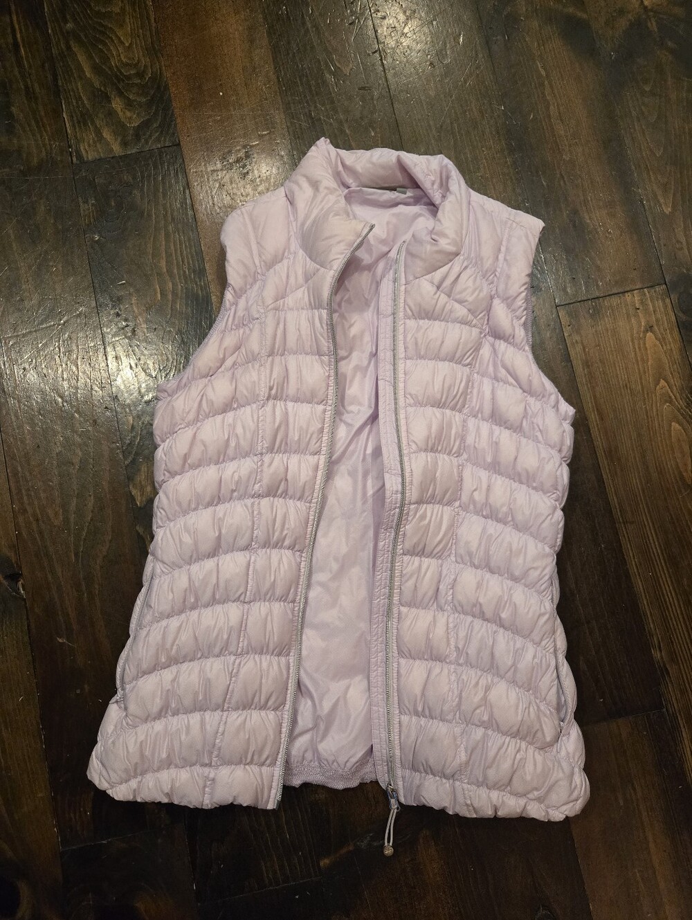 NWOT Athleta Downright Puffer Vest Light Lavender Purple SZ L Goose Down #96436